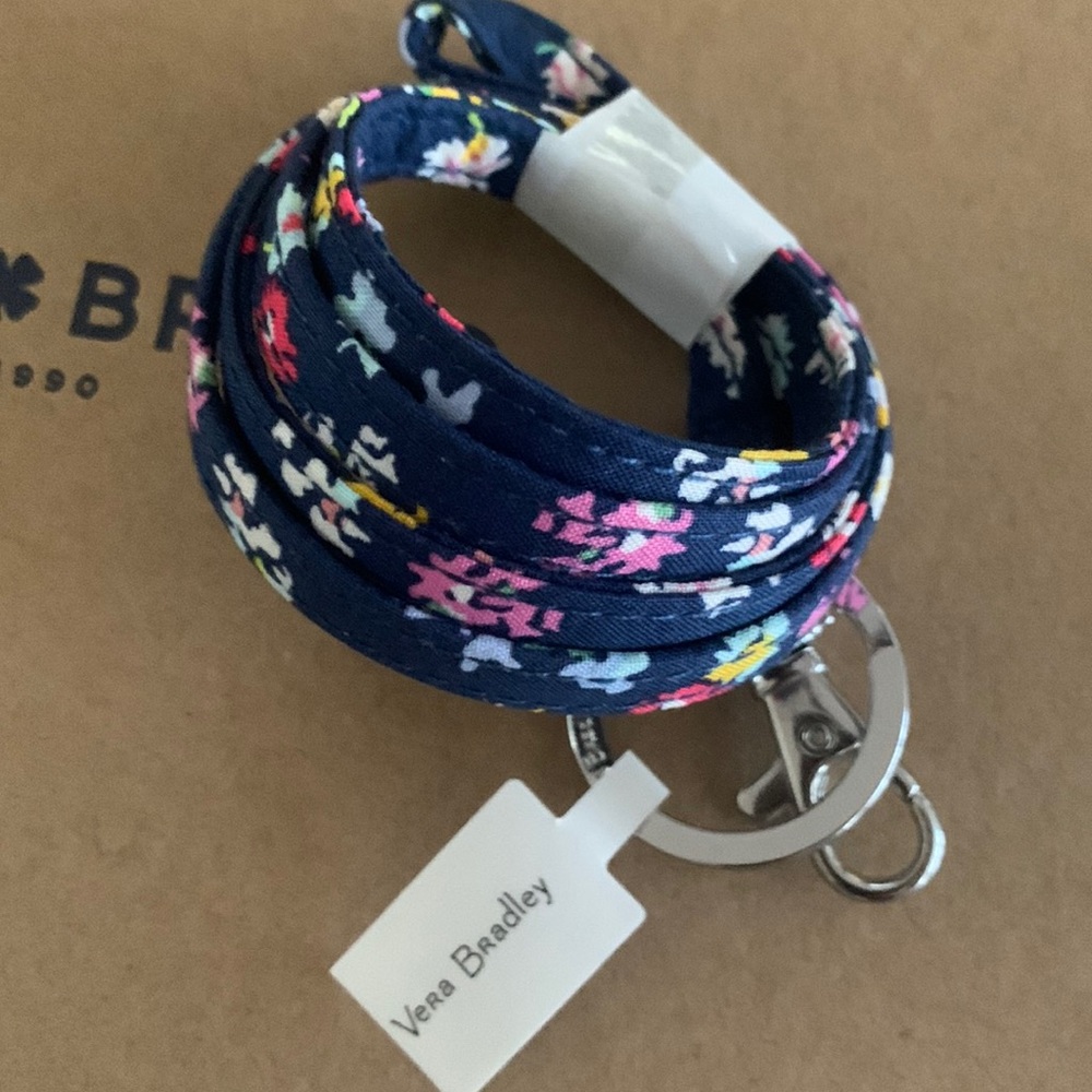 Vera Bradley Scattered Wildflowers lanyard.